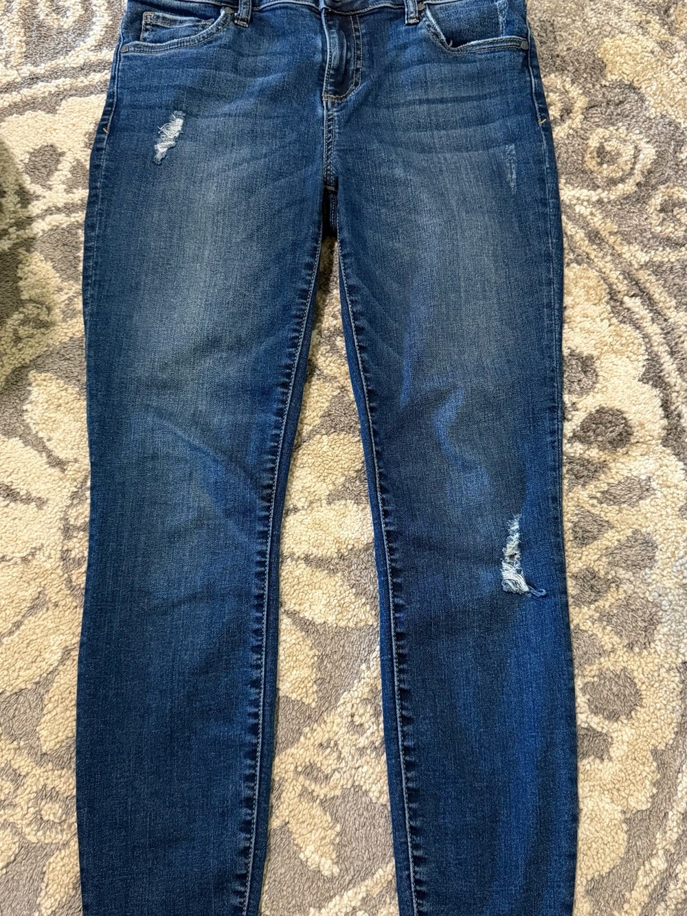 KUT From The Kloth Donna Ankle Skinny Jeans Size 4 Distressed Raw Hem Dark Wash